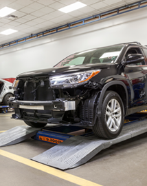 Toyota on vehicle lift | Toyota of Grand Rapids in Grand Rapids MI