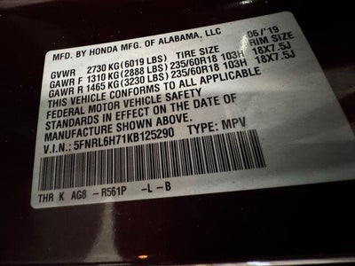 2019 Honda Odyssey EX-L