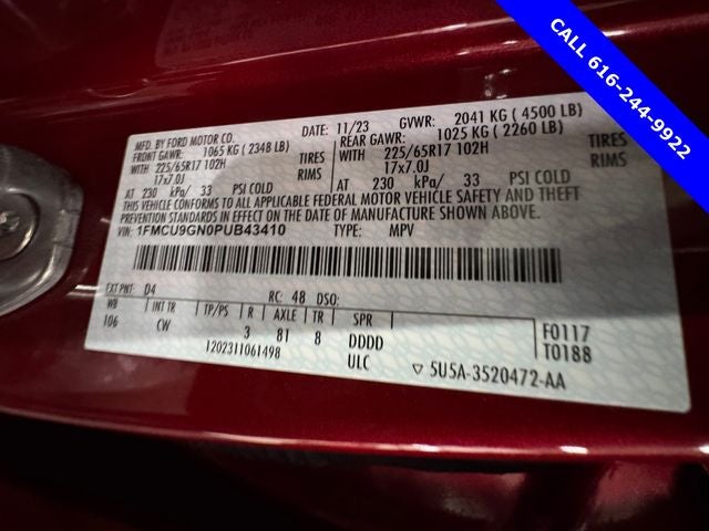 2023 Ford Escape Active 1.5 Liter EcoBoost AWD