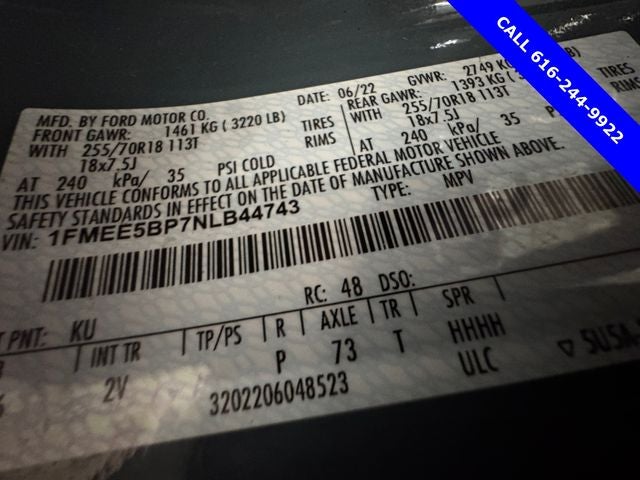 2022 Ford Bronco Outer Banks 2.7 Liter V6 EcoBoost 4WD