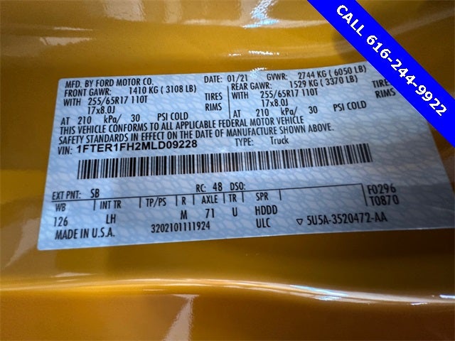 2021 Ford Ranger XLT 2.3 Liter EcoBoost Turbocharged Super Cab 4WD