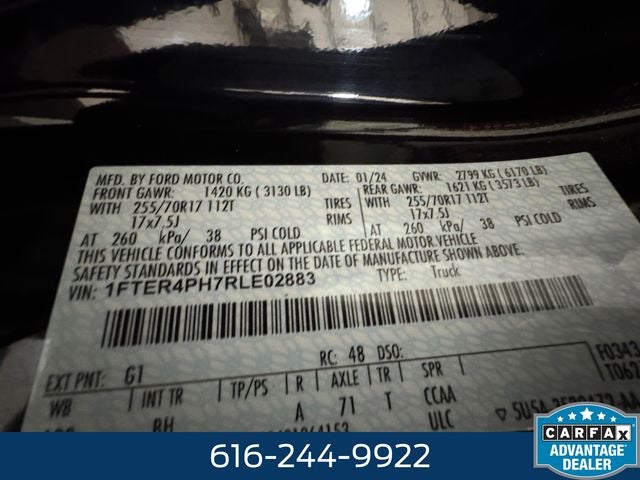 2024 Ford Ranger XL 2.3 Liter EcoBoost Turbocharged Crew Cab 4WD