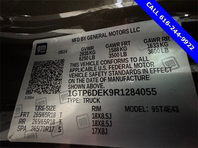 2024 GMC Canyon AT4 2.7 Liter Turbocharged Crew Cab 4WD