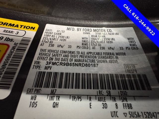 2022 Ford Bronco Sport Big Bend 1.5 Liter EcoBoost 4WD