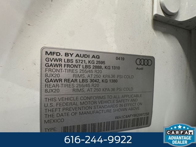 2019 Audi SQ5 3.0T Prestige quattro