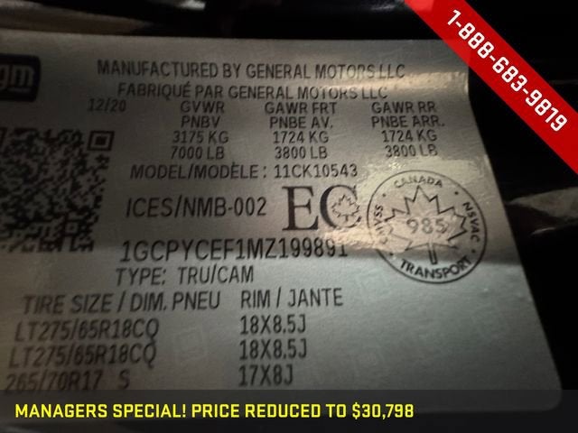 2021 Chevrolet Silverado 1500 Custom Trail Boss