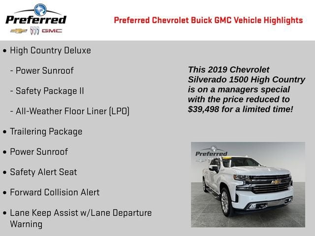 2019 Chevrolet Silverado 1500 High Country