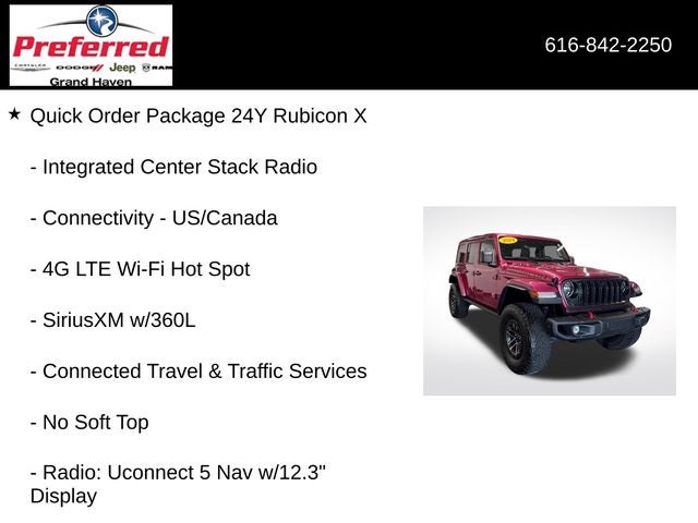 2024 Jeep Wrangler Rubicon X 3.6 Liter V6 4D Automatic 4WD
