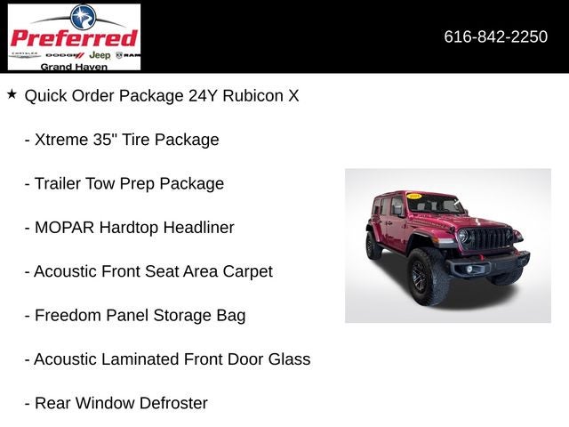 2024 Jeep Wrangler Rubicon X 3.6 Liter V6 4D Automatic 4WD