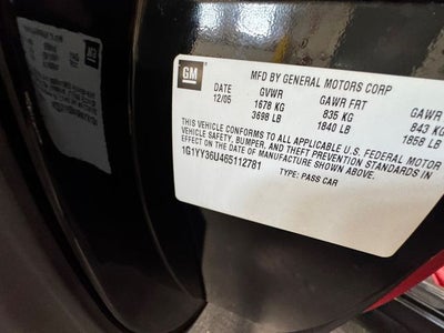 2006 Chevrolet Corvette Base 6.0 Liter V8 2D Convertible Manual Transmission