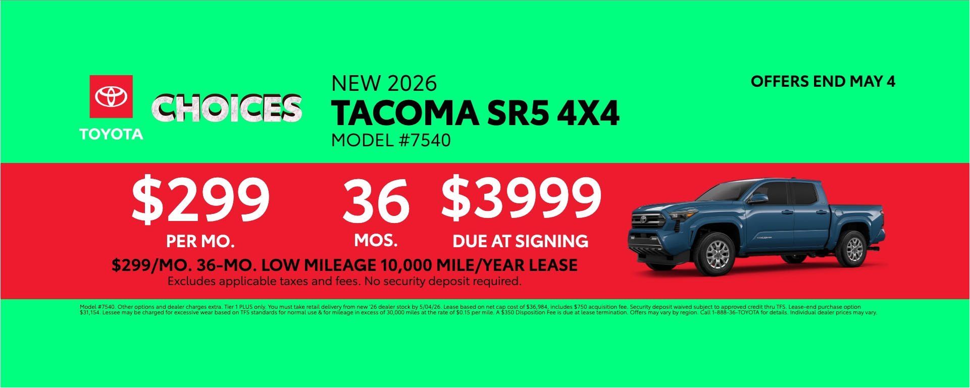 New 2026 Tacoma SR5 4X4