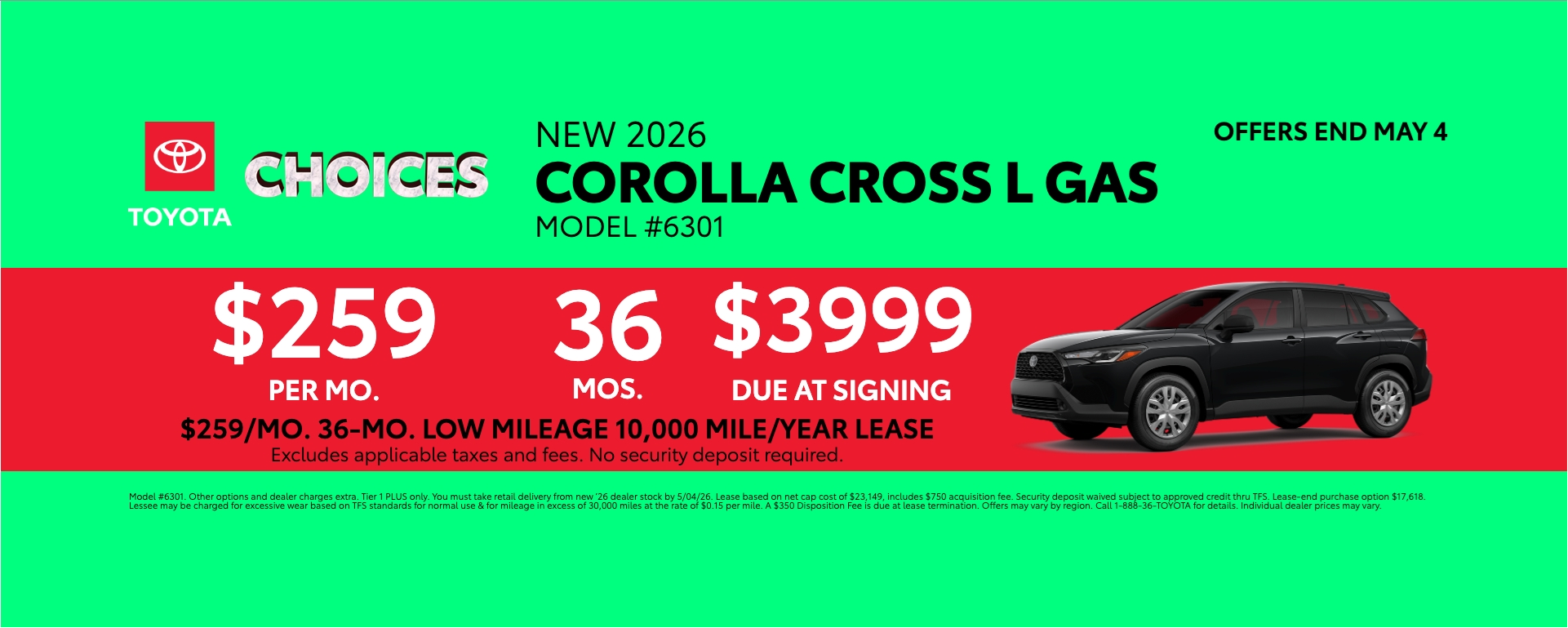 New 2026 Corolla Cross L Gas