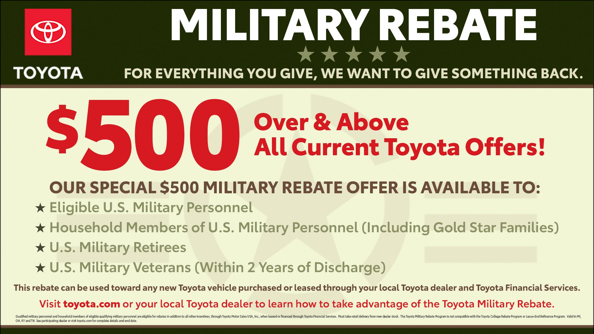 Military Rebate