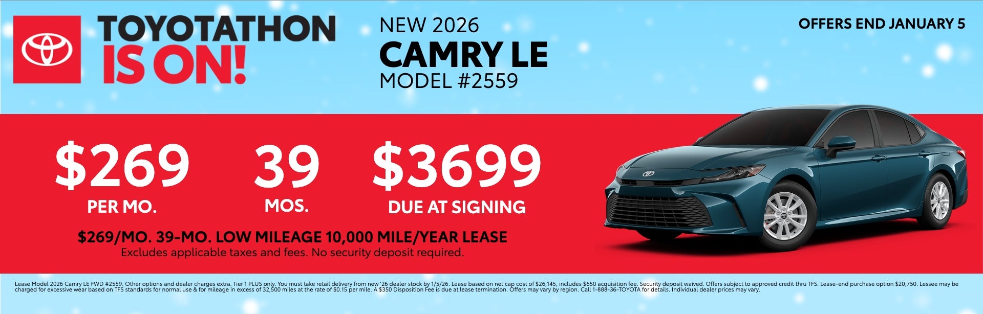 2026 Camry LE Lease Offer