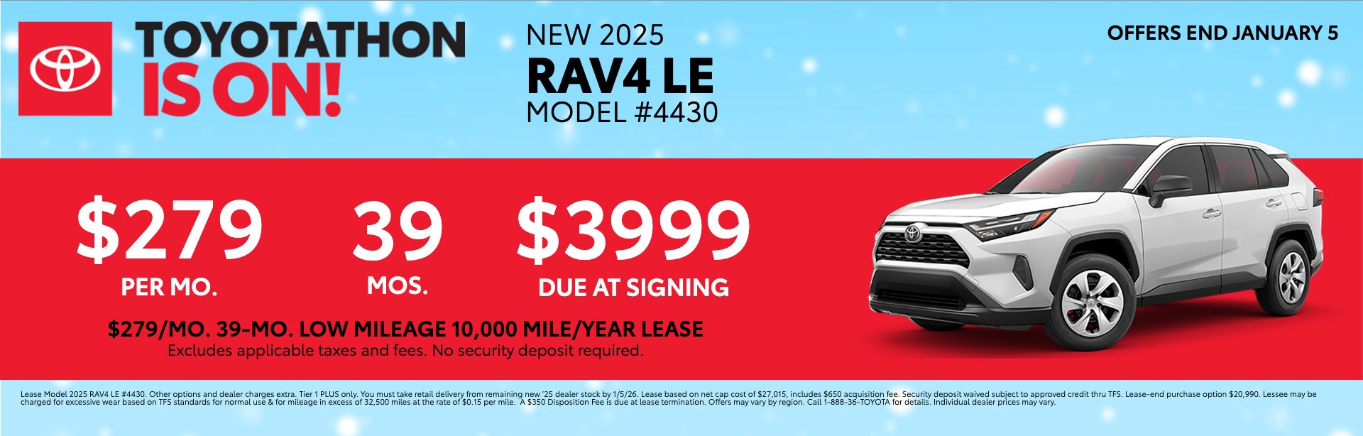 2025 RAV4 LE Lease Offer